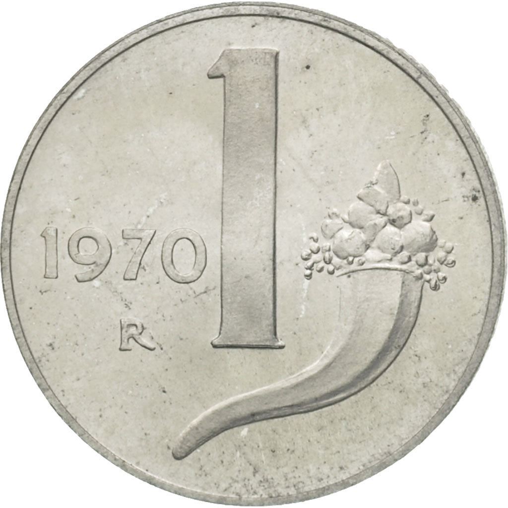 Italy Coin 1 Lira | Cornucopia | Scale | Horn of Plenty | KM91 | 1951 - 2001