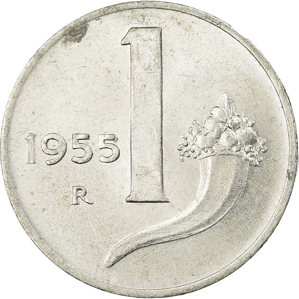 Italy Coin 1 Lira | Cornucopia | Scale | Horn of Plenty | KM91 | 1951 - 2001