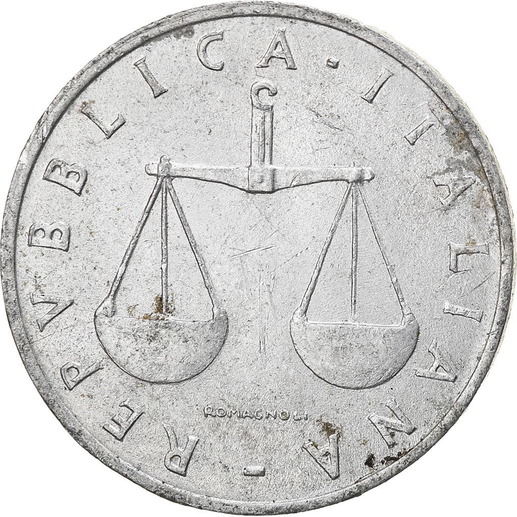 Italy Coin 1 Lira | Cornucopia | Scale | Horn of Plenty | KM91 | 1951 - 2001