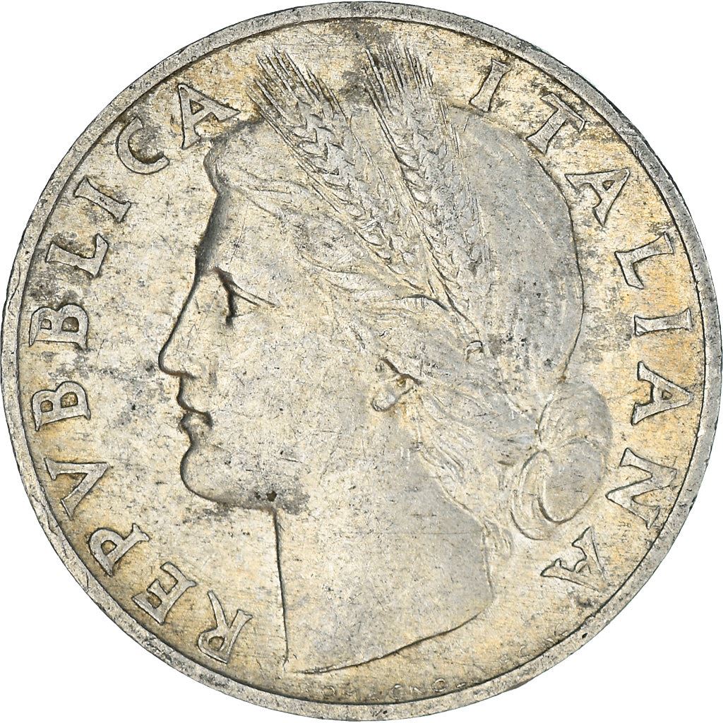 Italy Coin 1 Lira | Libertine | Wheat Sprigs | Fruit | KM87 | 1946 - 1950