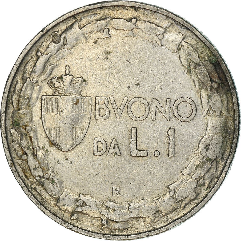 Italy Coin 1 Lira - Vittorio Emanuele III | Libertine | Savoy Shield | Olive | KM62 | 1922 - 1935