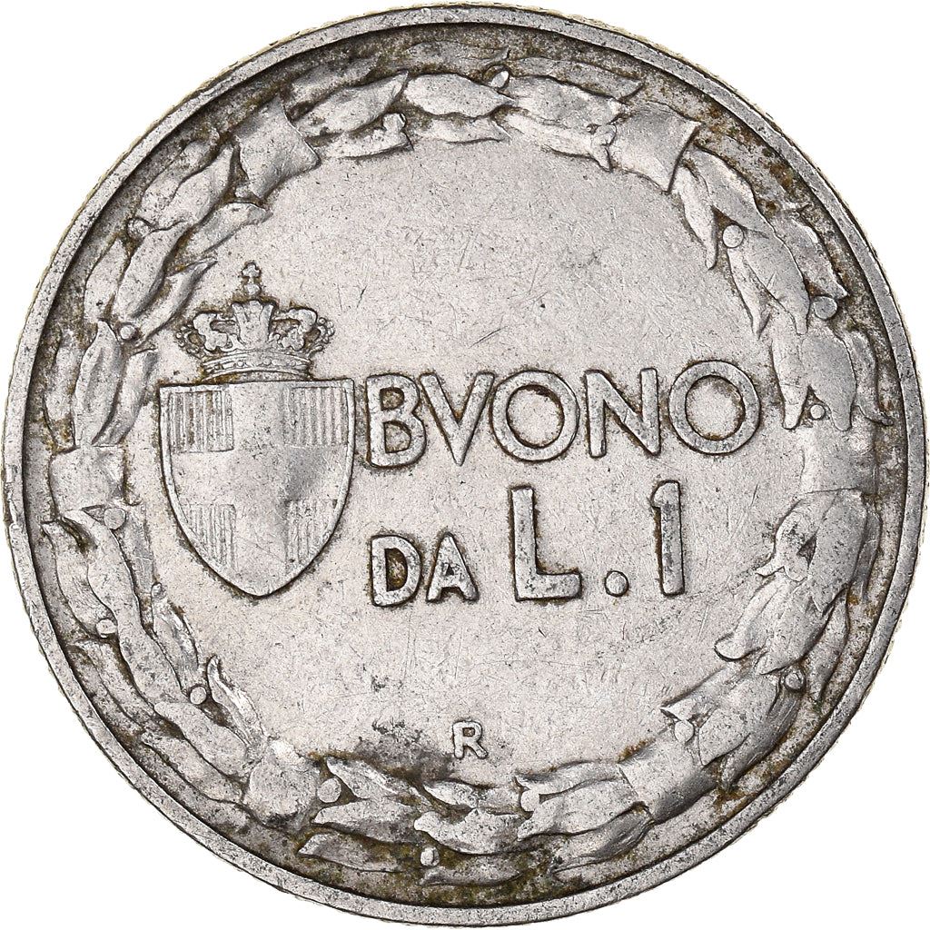 Italy Coin 1 Lira - Vittorio Emanuele III | Libertine | Savoy Shield | Olive | KM62 | 1922 - 1935