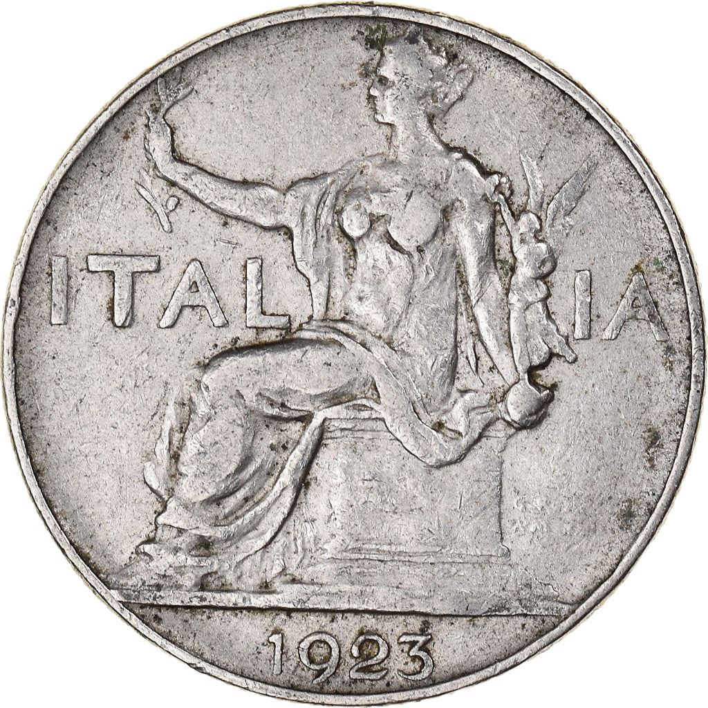 Italy Coin 1 Lira - Vittorio Emanuele III | Libertine | Savoy Shield | Olive | KM62 | 1922 - 1935