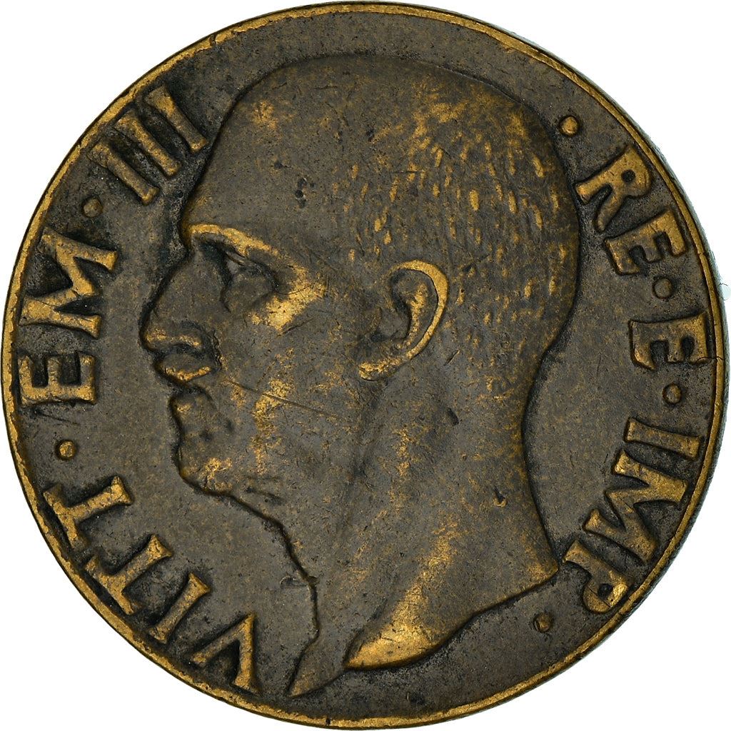 Italy Coin 10 Centesimi - Vittorio Emanuele III | Quadriga | Fasces | Axe | KM74a | 1939 - 1943