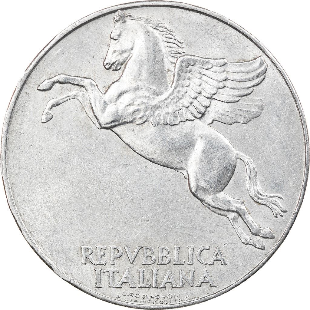 Italy Coin 10 Lire | Flying Pegasus | Olive Branch | Fruit | KM90 | 1946 - 1950