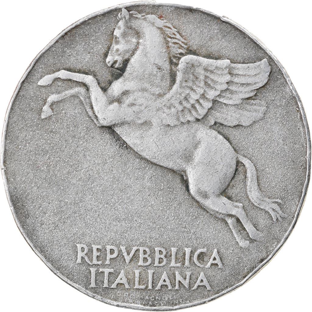 Italy Coin 10 Lire | Flying Pegasus | Olive Branch | Fruit | KM90 | 1946 - 1950