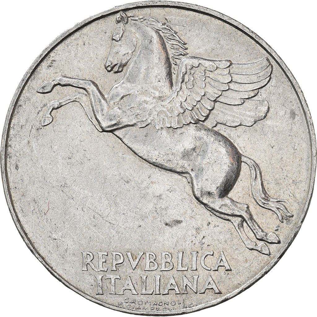 Italy Coin 10 Lire | Flying Pegasus | Olive Branch | Fruit | KM90 | 1946 - 1950