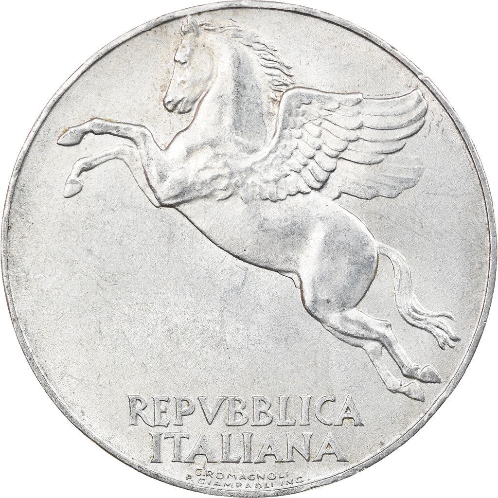 Italy Coin 10 Lire | Flying Pegasus | Olive Branch | Fruit | KM90 | 1946 - 1950