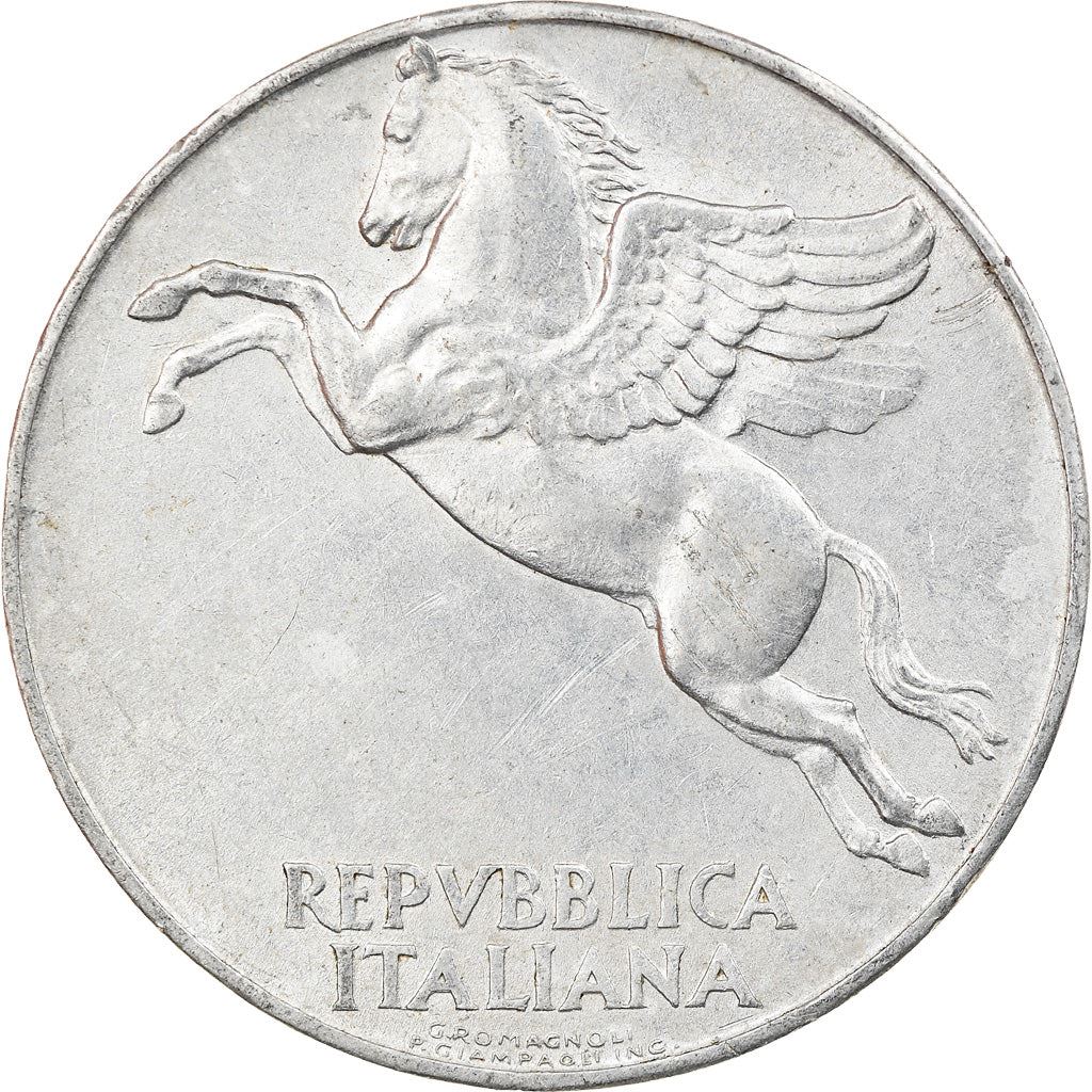 Italy Coin 10 Lire | Flying Pegasus | Olive Branch | Fruit | KM90 | 1946 - 1950