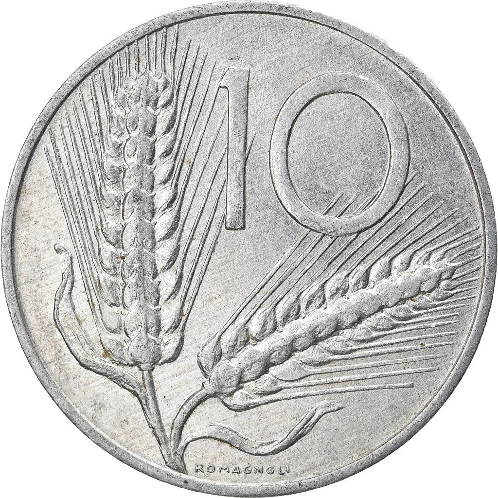 Italy Coin 10 Lire | Plough | Ears of Wheat | KM93 | 1951 - 2001