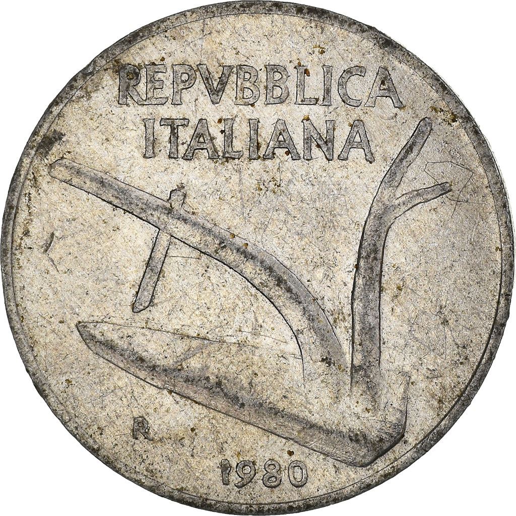 Italy Coin 10 Lire | Plough | Ears of Wheat | KM93 | 1951 - 2001