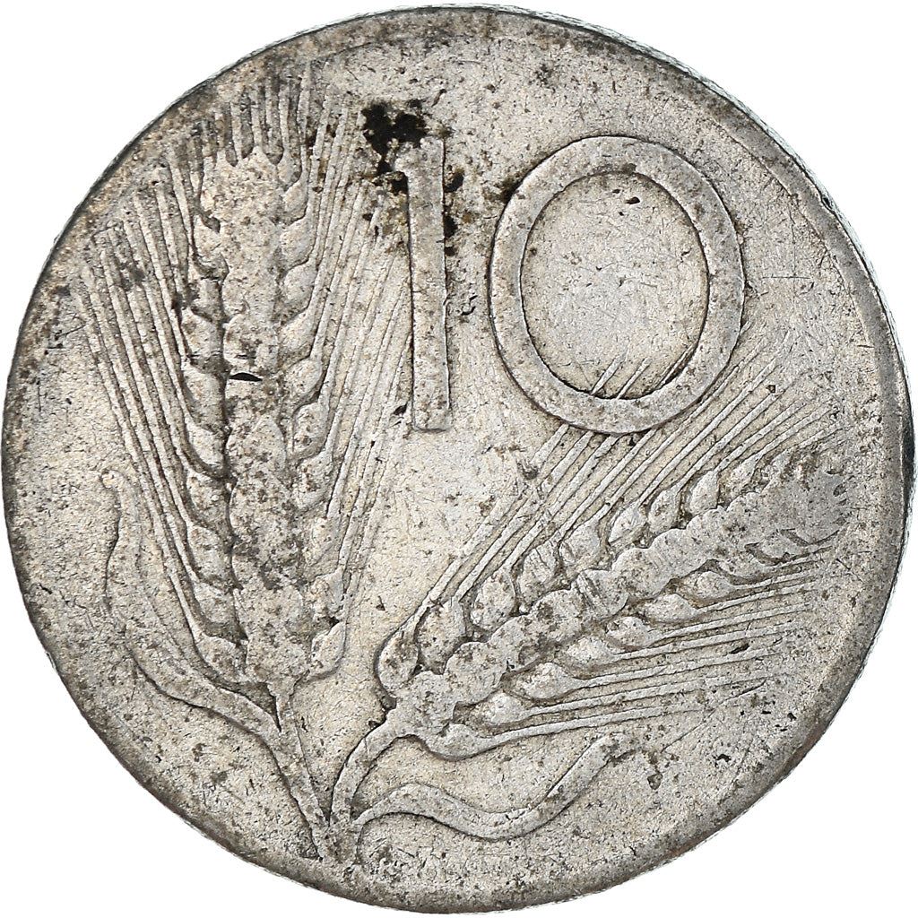 Italy Coin 10 Lire | Plough | Ears of Wheat | KM93 | 1951 - 2001