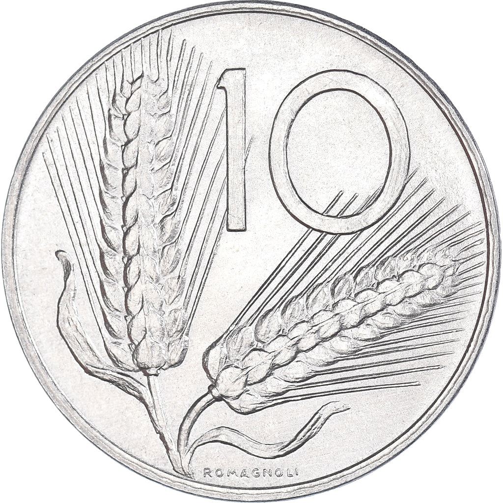 Italy Coin 10 Lire | Plough | Ears of Wheat | KM93 | 1951 - 2001