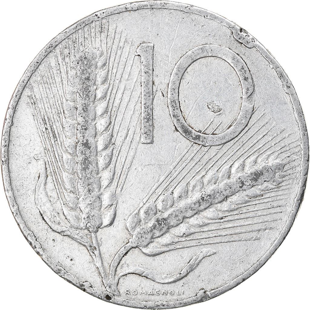 Italy Coin 10 Lire | Plough | Ears of Wheat | KM93 | 1951 - 2001