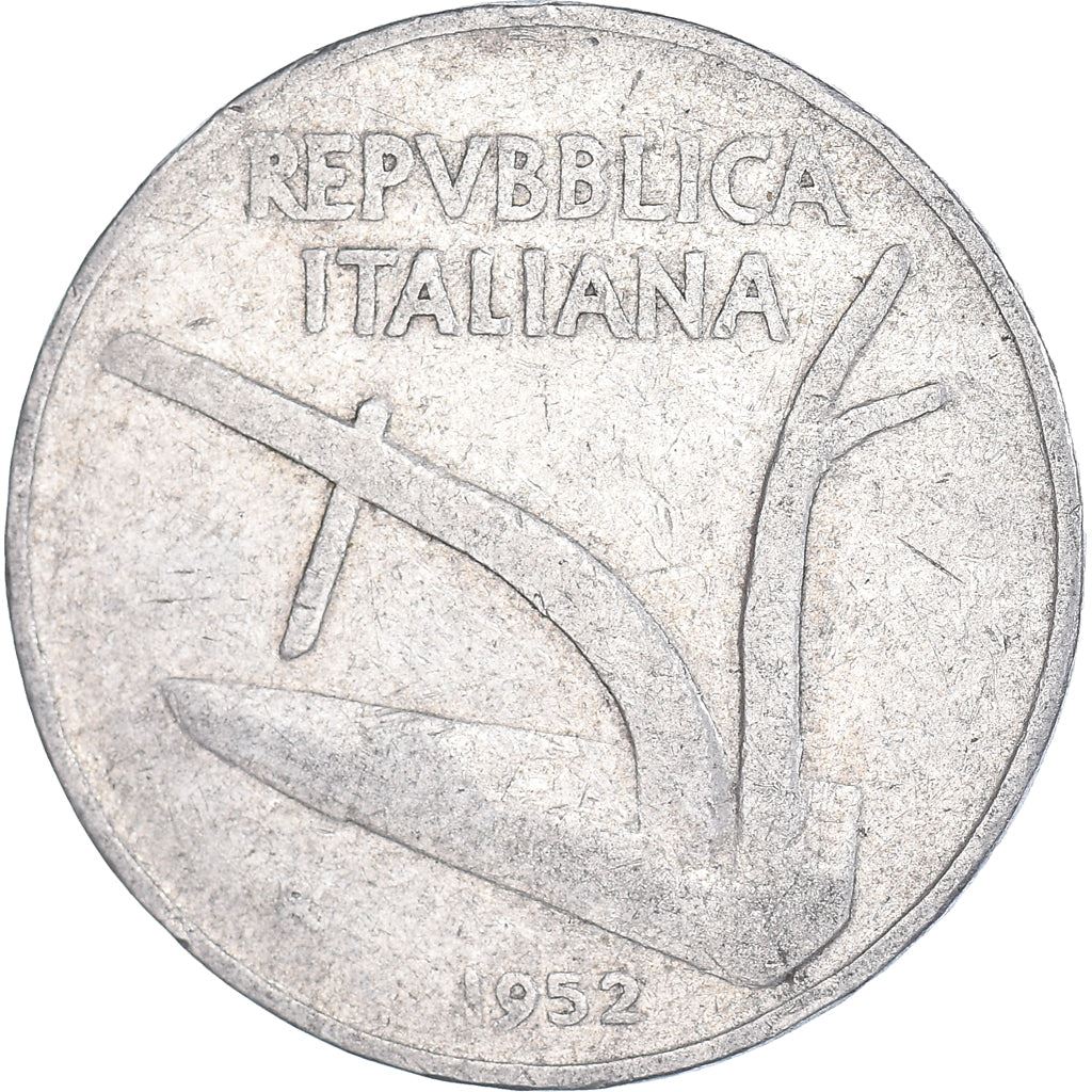 Italy Coin 10 Lire | Plough | Ears of Wheat | KM93 | 1951 - 2001