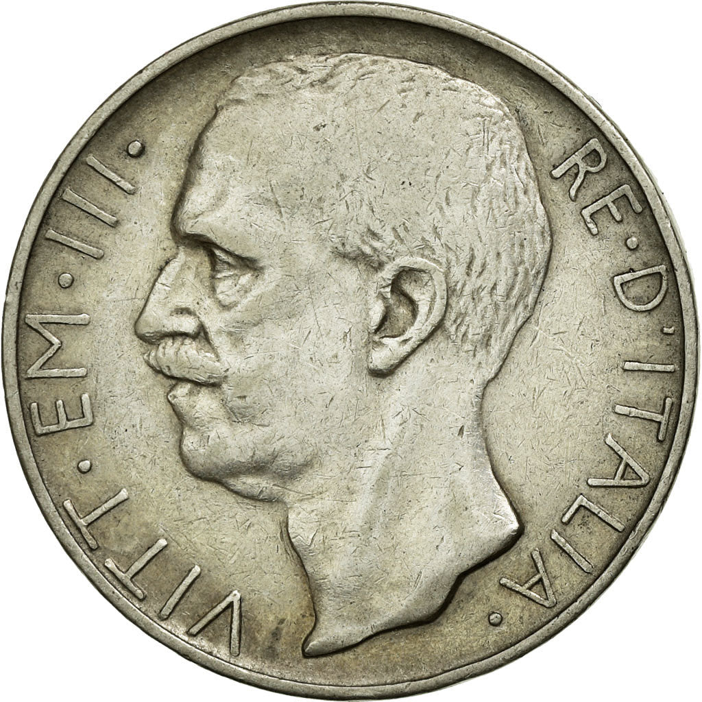 Italy Coin 10 Lire - Vittorio Emanuele III | Statue of Victory | Italia Turrita | KM68 | 1926 - 1934