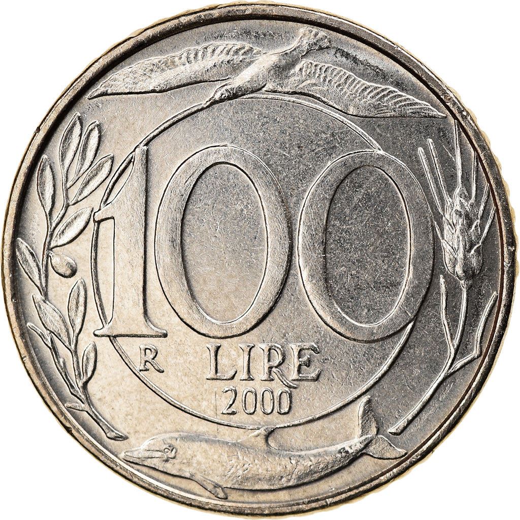 Italy Coin 100 Lire | Bird | Dolphin | Olive Branch | Star | Crown | KM159 | 1993 - 2001