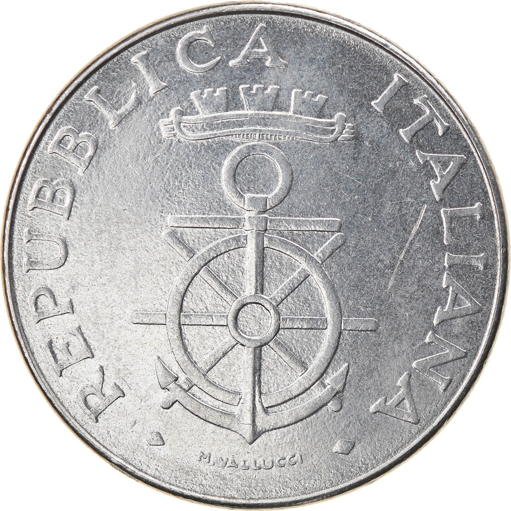 Italy Coin 100 Lire Livorno Naval Academy | Anchor | Ship | Italy Navy Flag | KM108 | 1981