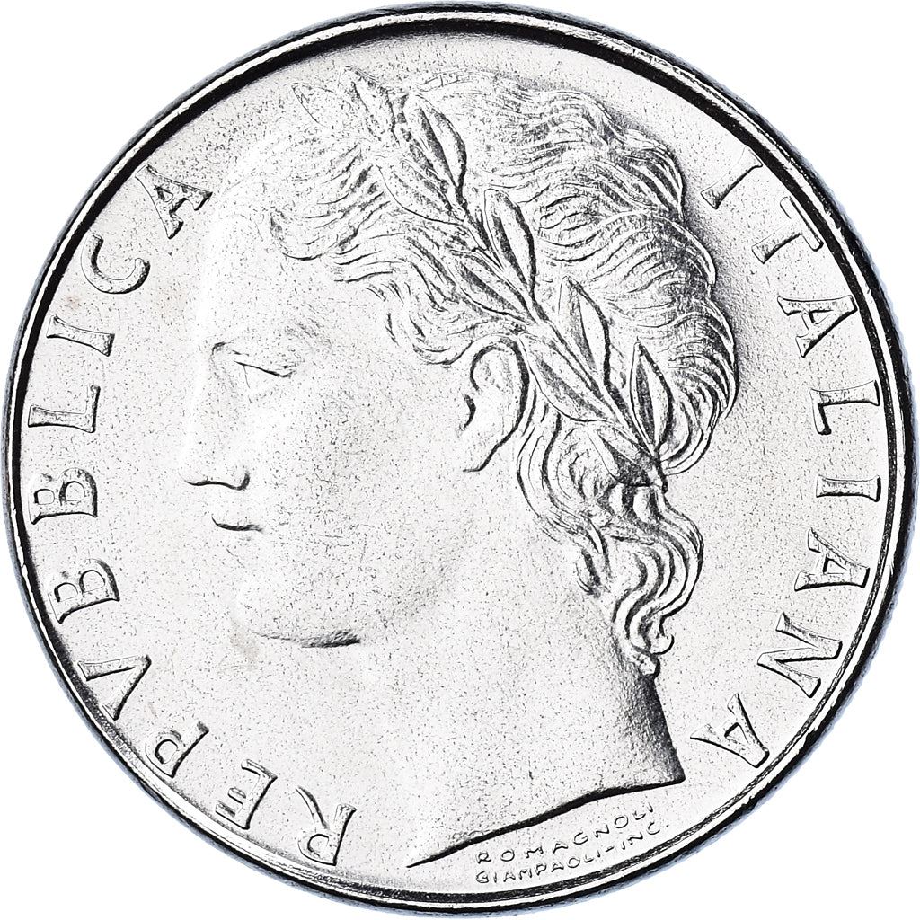 Italy Coin 100 Lire large type | Goddess Minerva | Long Spear | Tree | KM96.1 | 1955 - 1989