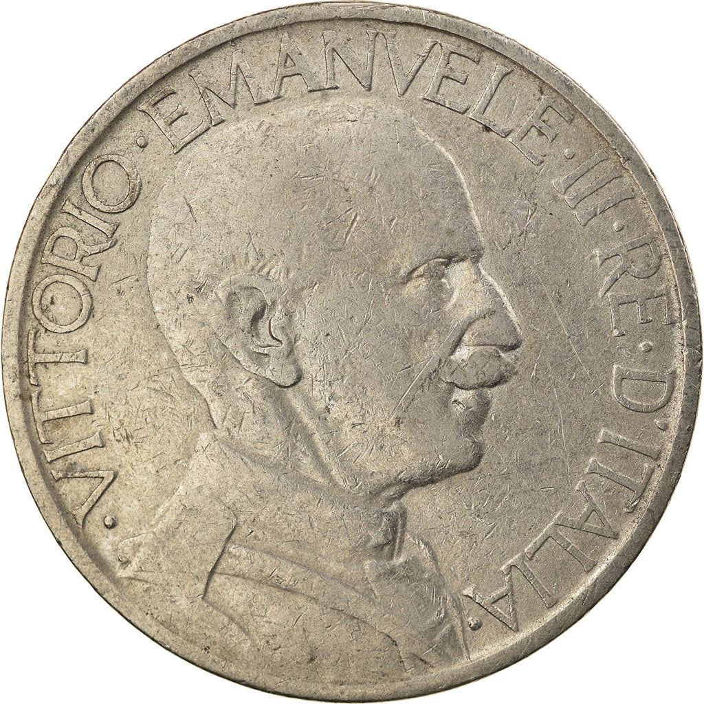 Italy Coin 2 Lire - Vittorio Emanuele III Buono | Axe | Lions Head | KM63 | 1923 - 1935