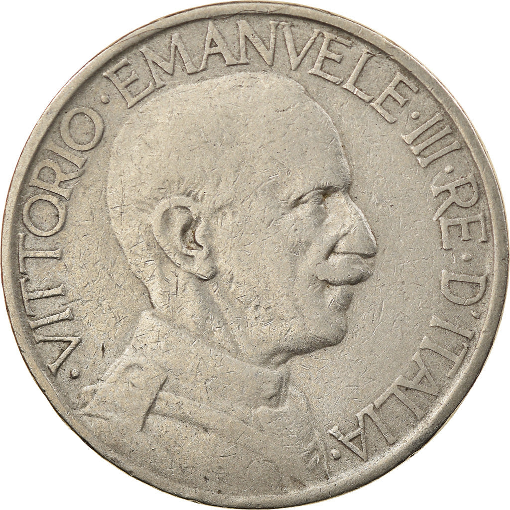 Italy Coin 2 Lire - Vittorio Emanuele III Buono | Axe | Lions Head | KM63 | 1923 - 1935