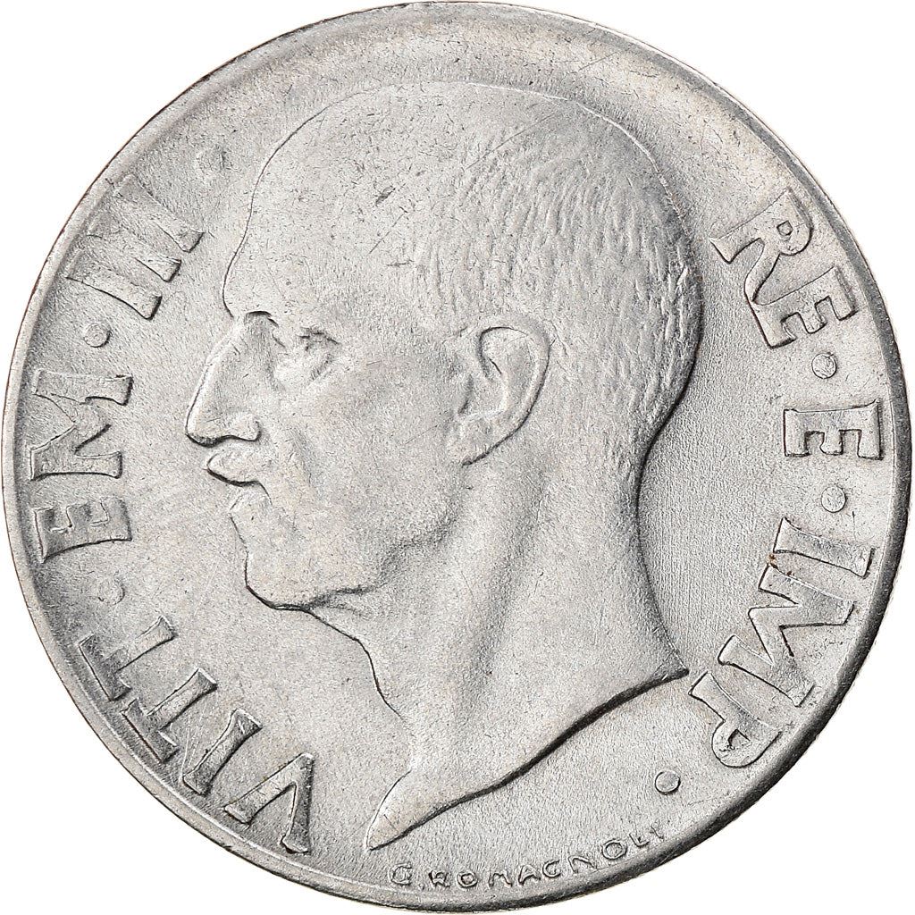 Italy Coin 20 Centesimi - Vittorio Emanuele III | Italia Turrita | Savoy Shield | KM75b | 1939 - 1943