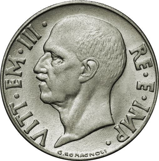 Italy Coin 20 Centesimi - Vittorio Emanuele III | Italia Turrita | Savoy Shield | KM75d | 1939 - 1940