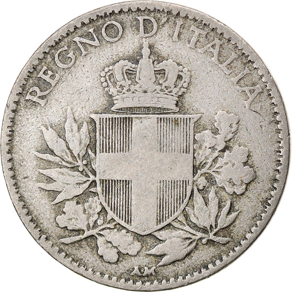 Italy Coin 20 Centesimi - Vittorio Emanuele III | Savoy Shield | Oak Branch | KM58 | 1918 - 1920