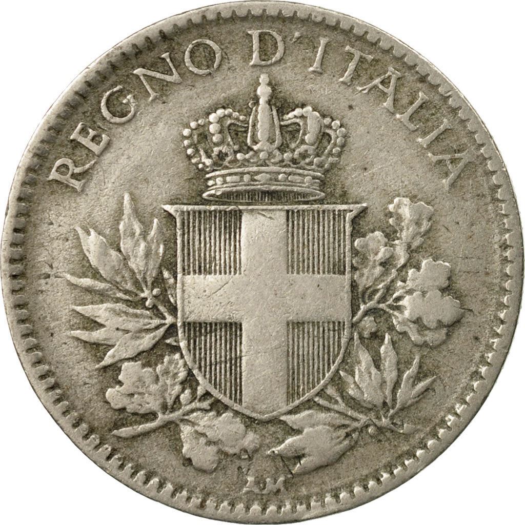 Italy Coin 20 Centesimi - Vittorio Emanuele III | Savoy Shield | Oak Branch | KM58 | 1918 - 1920