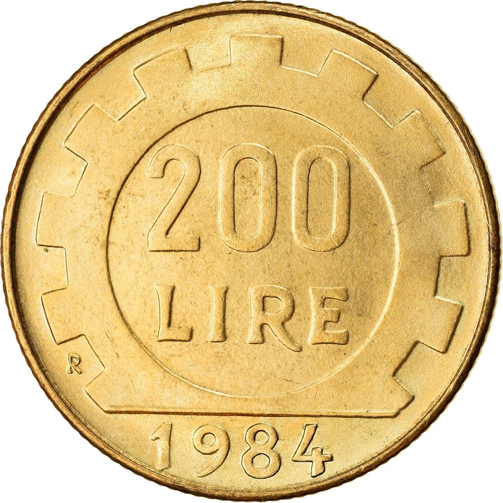 Italy Coin 200 Lire | Libertine | Gear | KM105 | 1977 - 2001