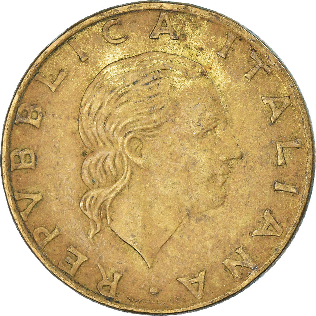 Italy Coin 200 Lire | Libertine | Gear | KM105 | 1977 - 2001