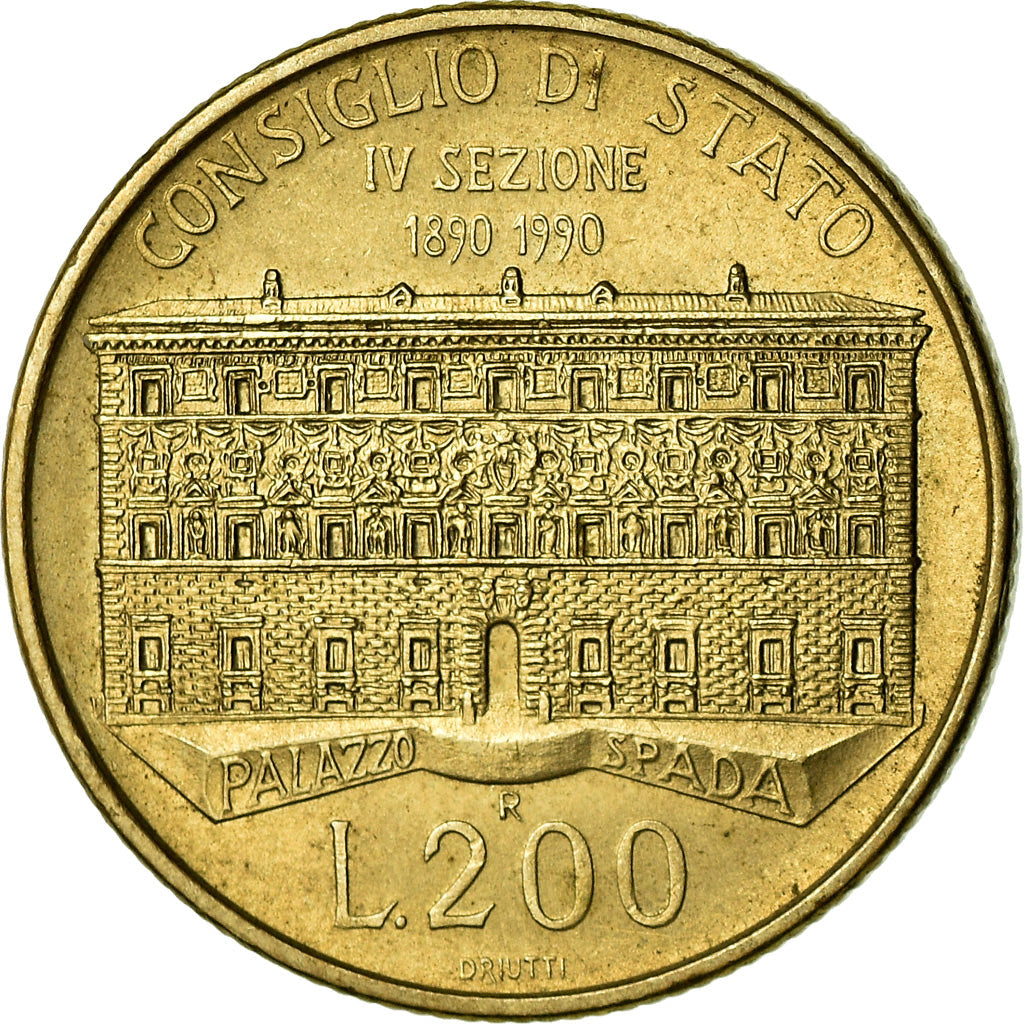 Italy Coin 200 Lire Palazzo Spada | Libertine | Palazzo Spada | KM135 | 1990