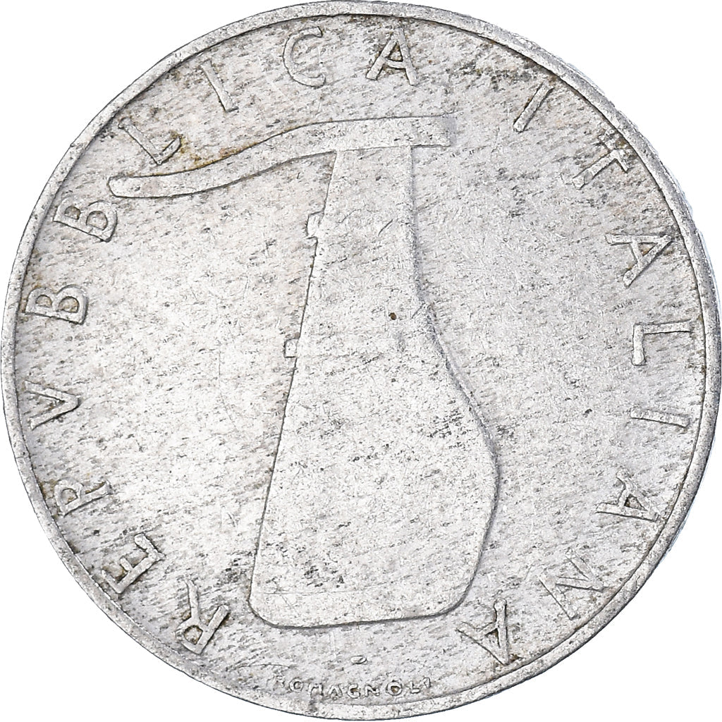 Italy Coin 5 Lire | Ship Rudder | Dolphin | KM92 | 1951 - 2001