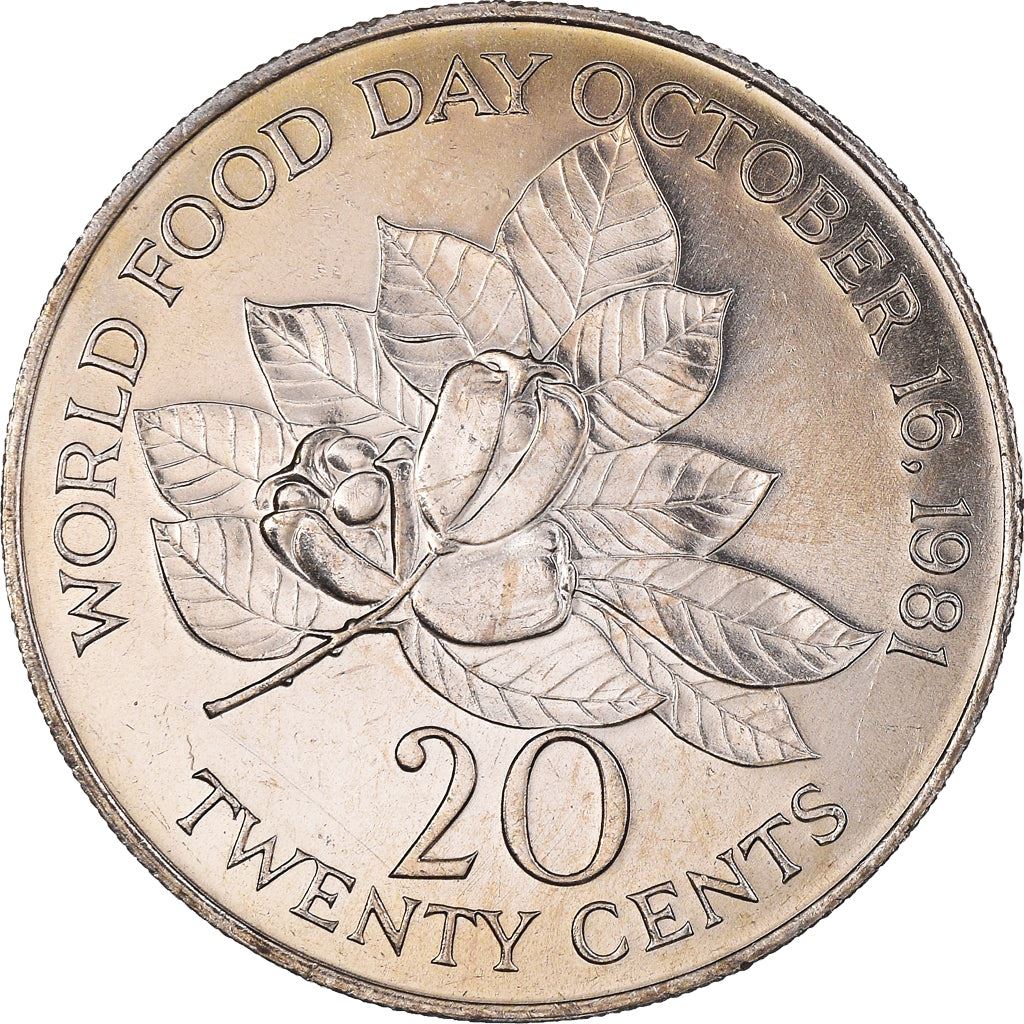 Jamaica | 20 Cents Coin | Figs | Km:120 | 1981 - 1988