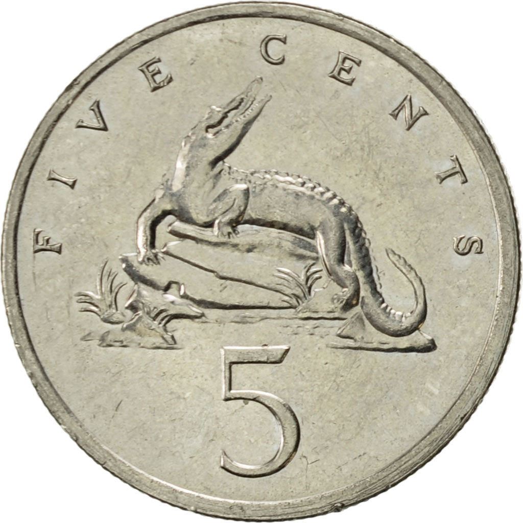 Jamaica | 5 Cents Coin | American crocodile | Km:46A | 1990 - 1993