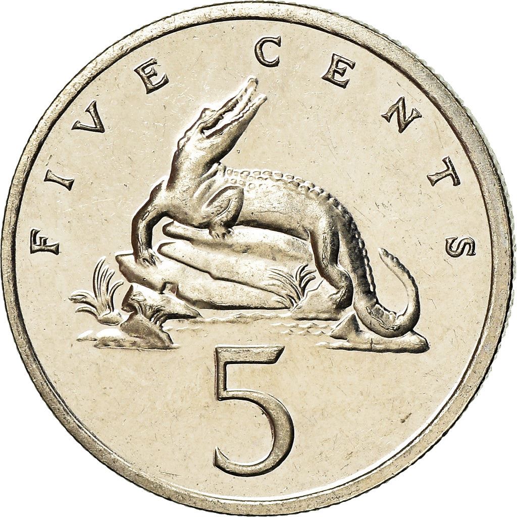 Jamaica | 5 Cents Coin | American crocodile | Km:46A | 1990 - 1993