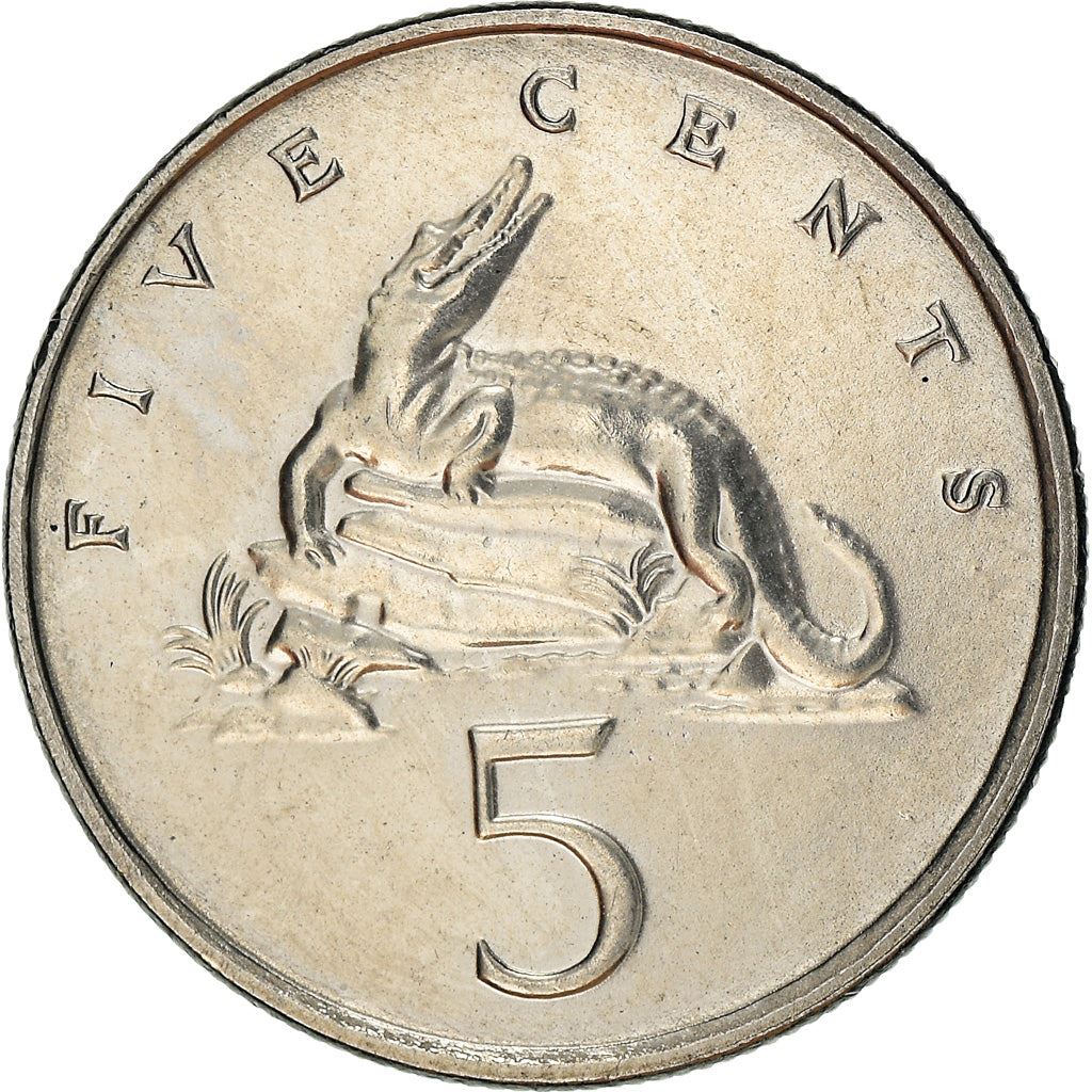 Jamaica | 5 Cents Coin | American crocodile | Km:46A | 1990 - 1993