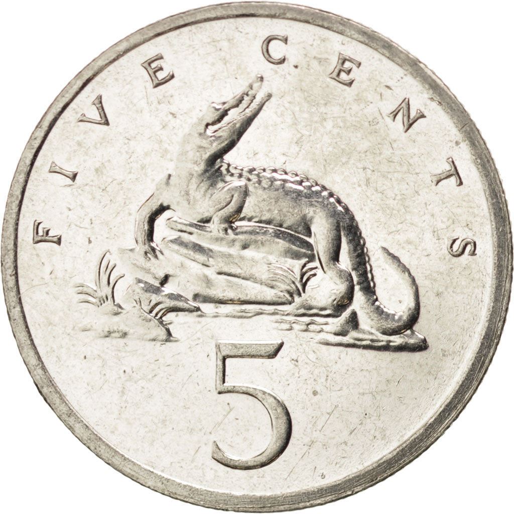 Jamaica | 5 Cents Coin | American crocodile | Km:46A | 1990 - 1993