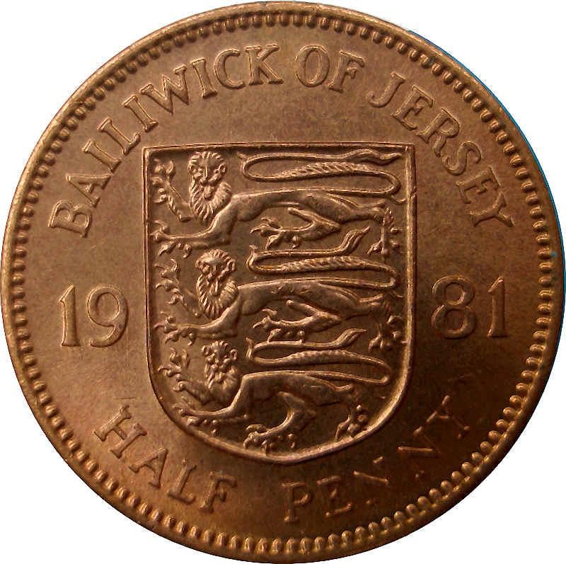 Jersey 1/2 Penny Coin | Queen Elizabeth II | KM45 | 1981