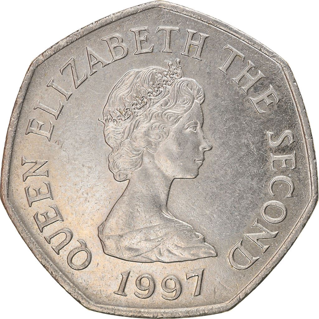 Jersey 50 Pence Coin | Queen Elizabeth II | Grosnez Castle | KM58.2 | 1997