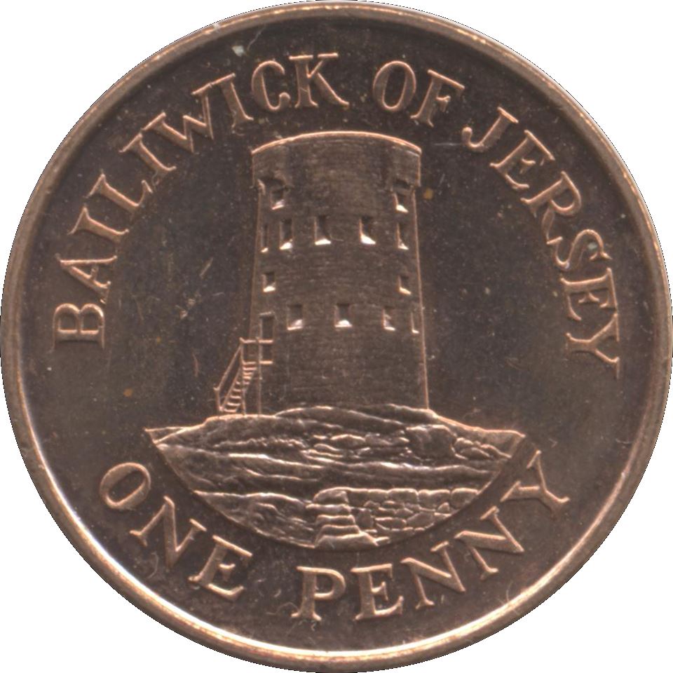 Jersey Coin Islander 1 Penny | Queen Elizabeth II | Le Hocq Watch Tower | KM103 | 1998 - 2016