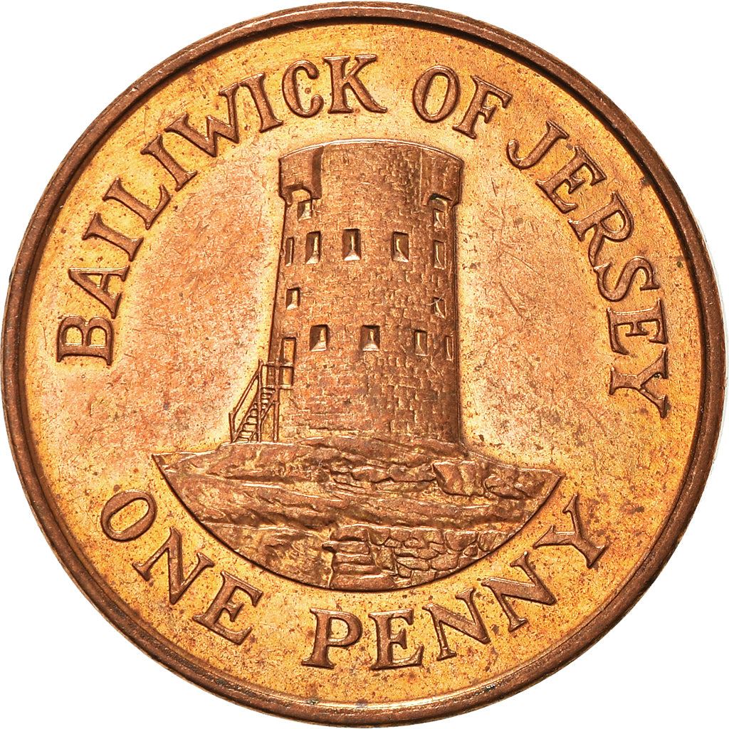 Jersey Coin Islander 1 Penny | Queen Elizabeth II | Le Hocq Watch Tower | KM103 | 1998 - 2016