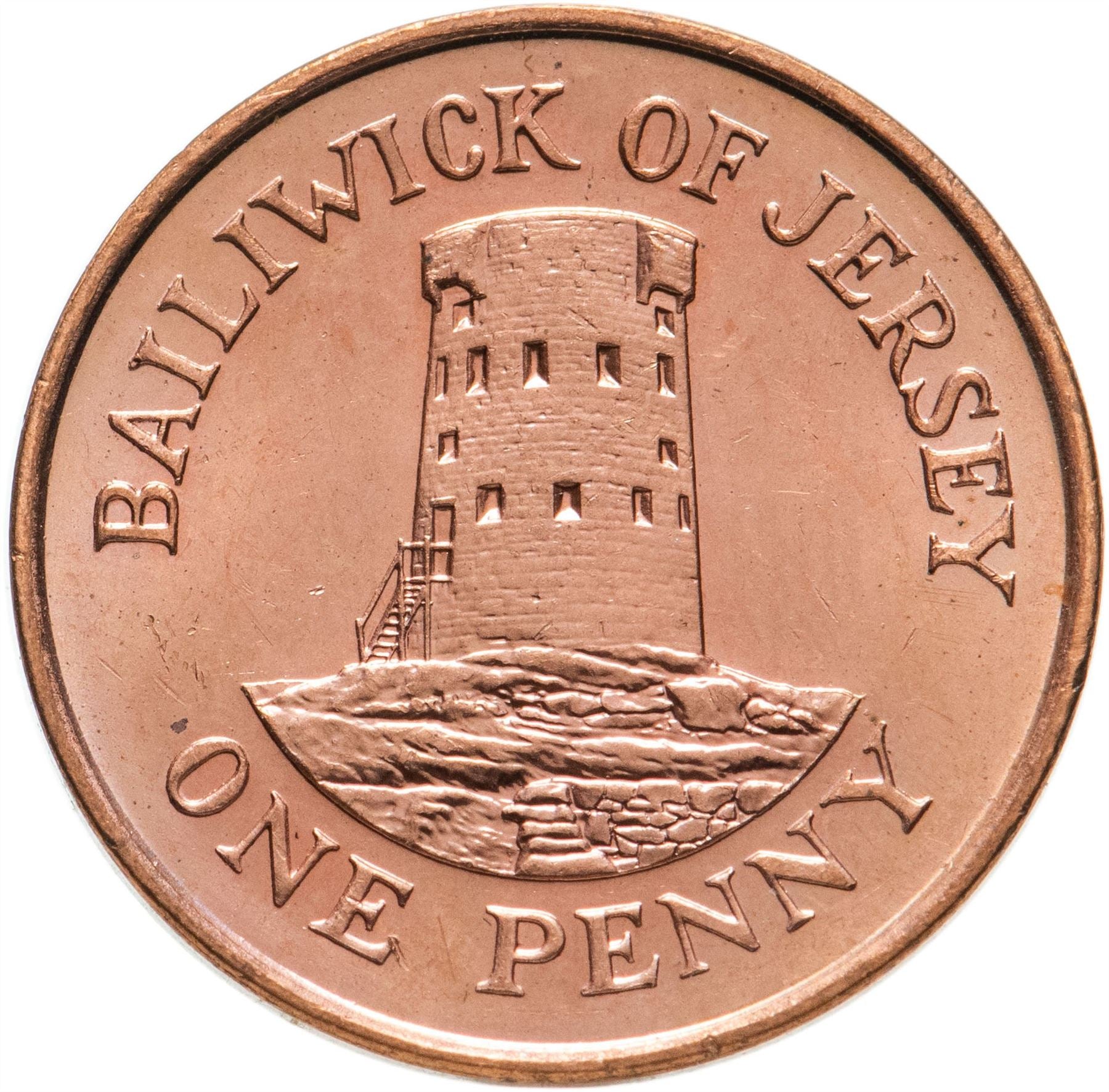 Jersey Coin Islander 1 Penny | Queen Elizabeth II | Le Hocq Watch Tower | KM103 | 1998 - 2016