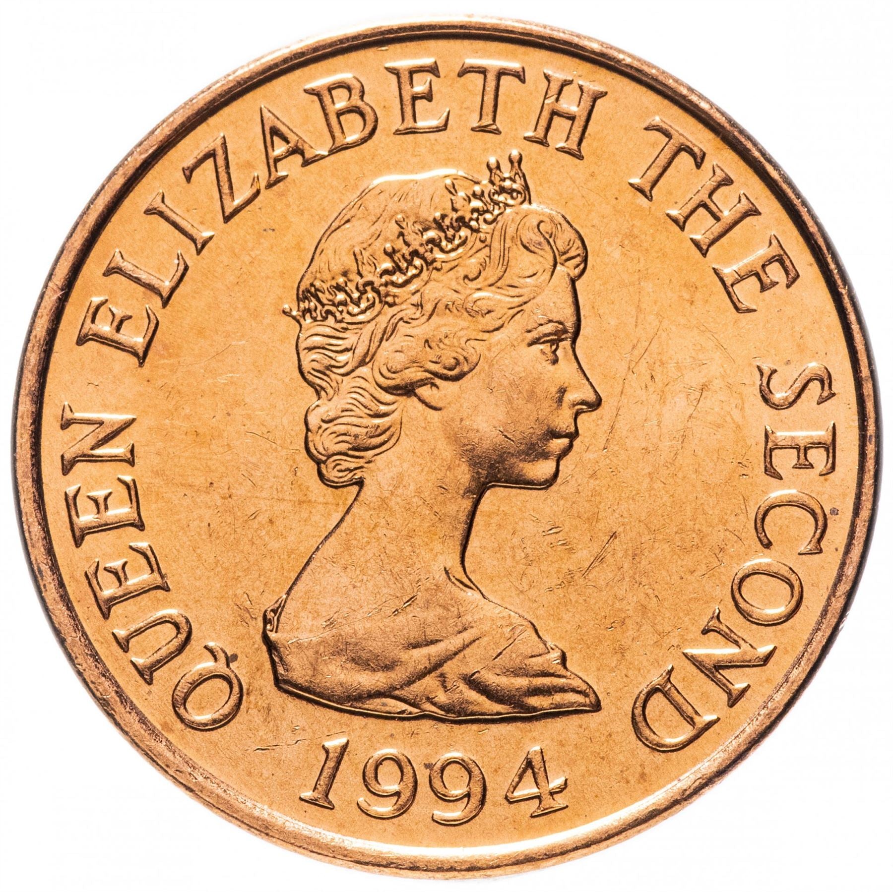 Jersey Coin Islander 1 Penny | Queen Elizabeth II | Le Hocq Watch Tower | KM54b | 1994 - 1997