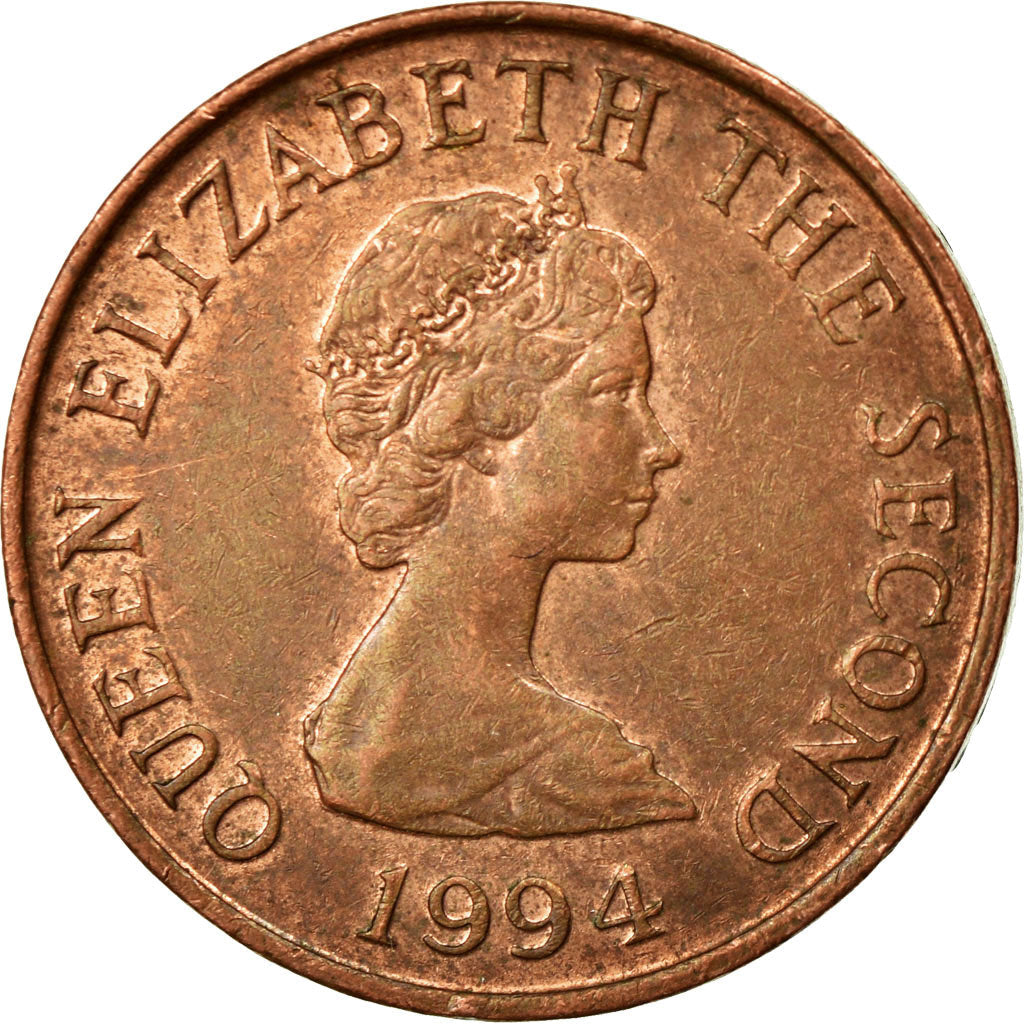 Jersey Coin Islander 1 Penny | Queen Elizabeth II | Le Hocq Watch Tower | KM54b | 1994 - 1997