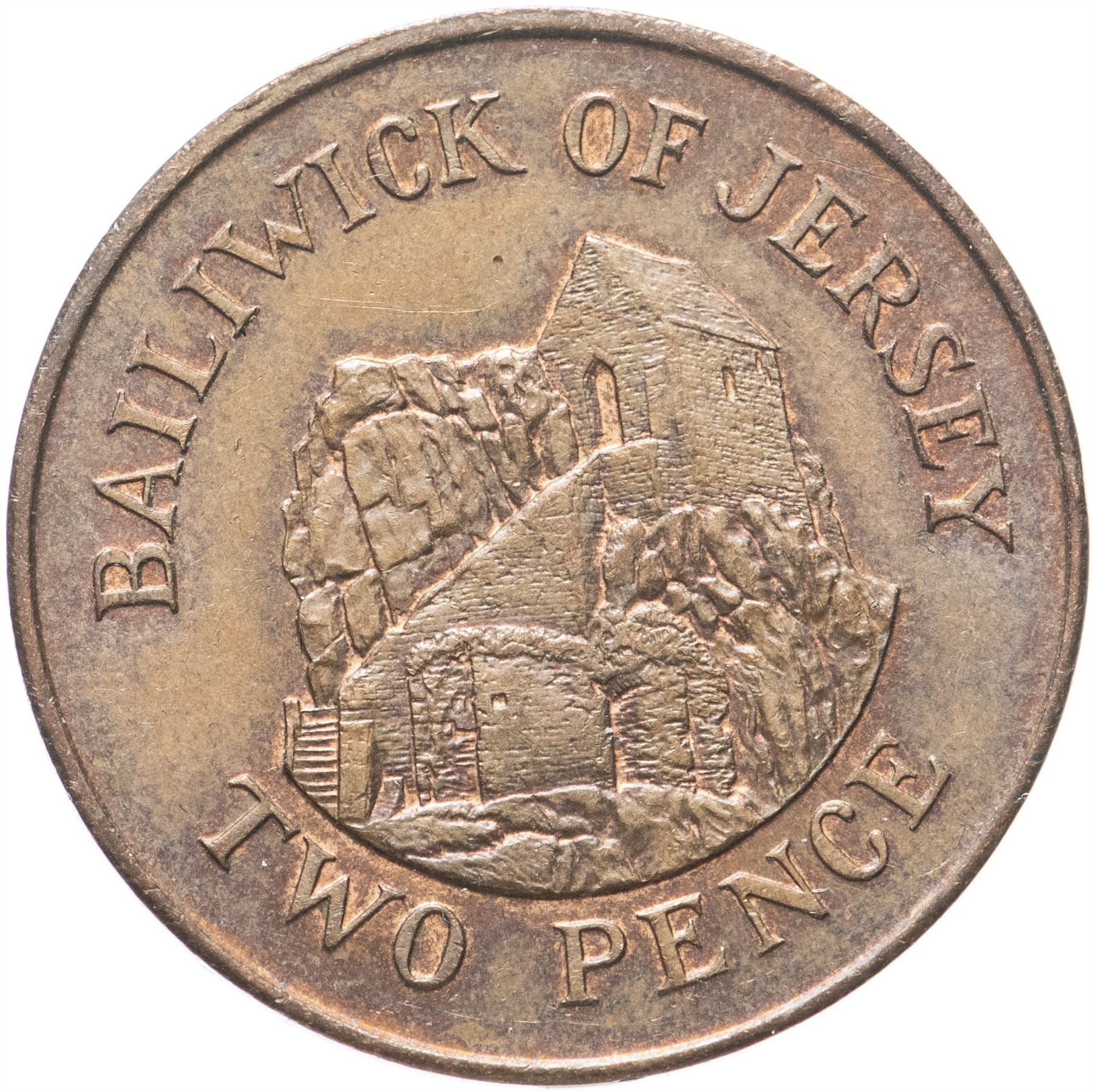 Jersey Coin Islander 2 Pence | Queen Elizabeth II | Saint Helier | KM55 | 1983 - 1992