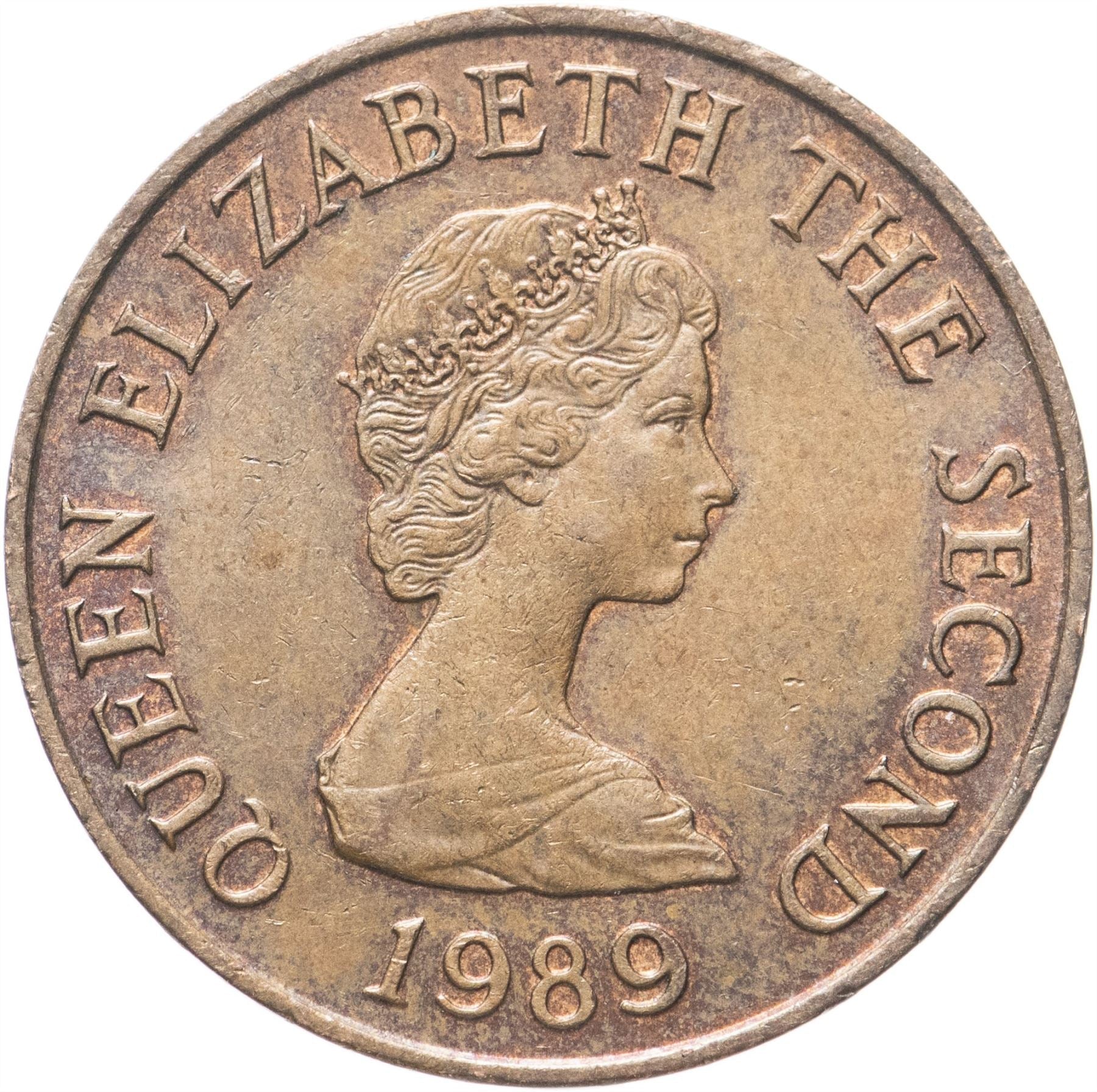 Jersey Coin Islander 2 Pence | Queen Elizabeth II | Saint Helier | KM55 | 1983 - 1992