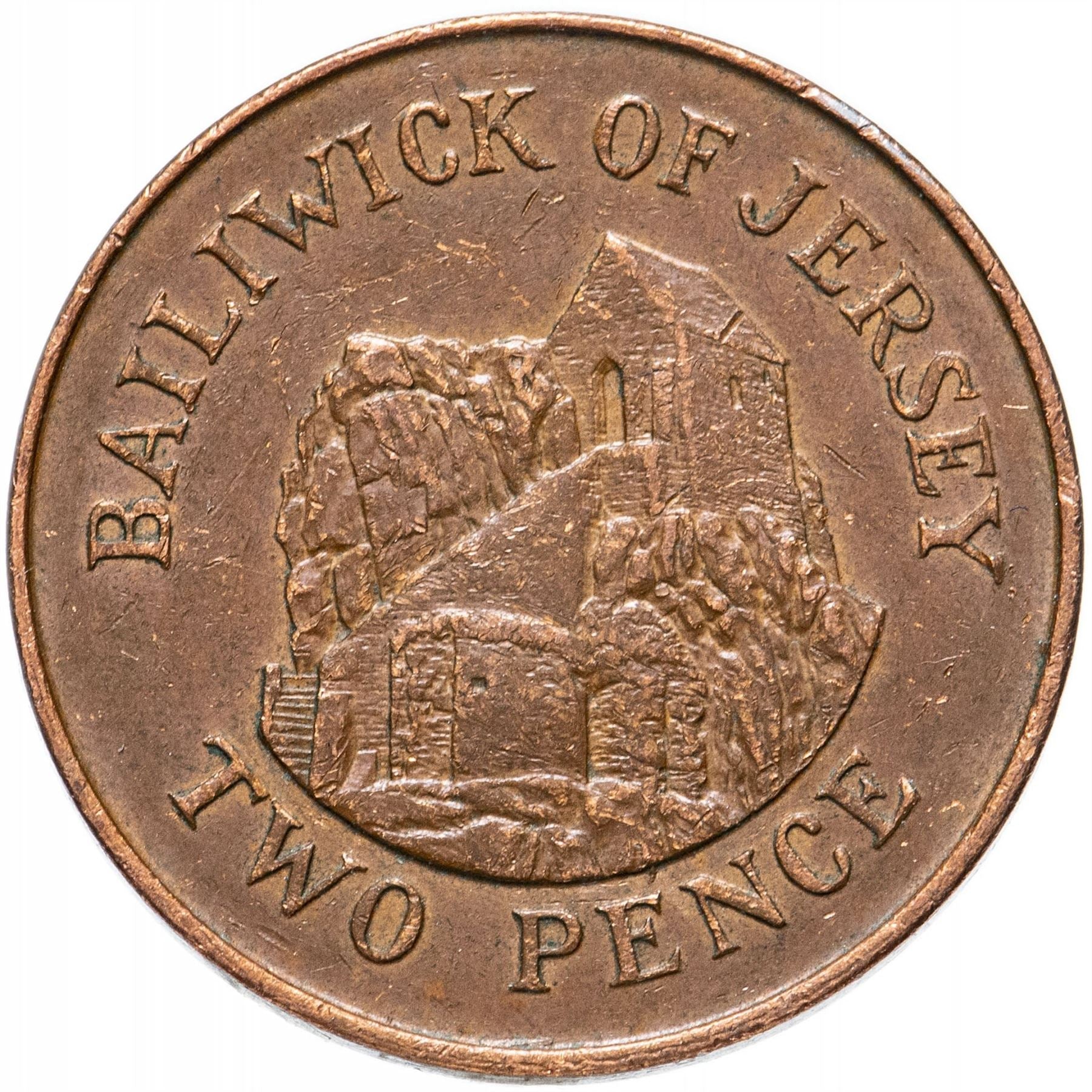 Jersey Coin Islander 2 Pence | Queen Elizabeth II | Saint Helier | KM55b | 1992 - 1997