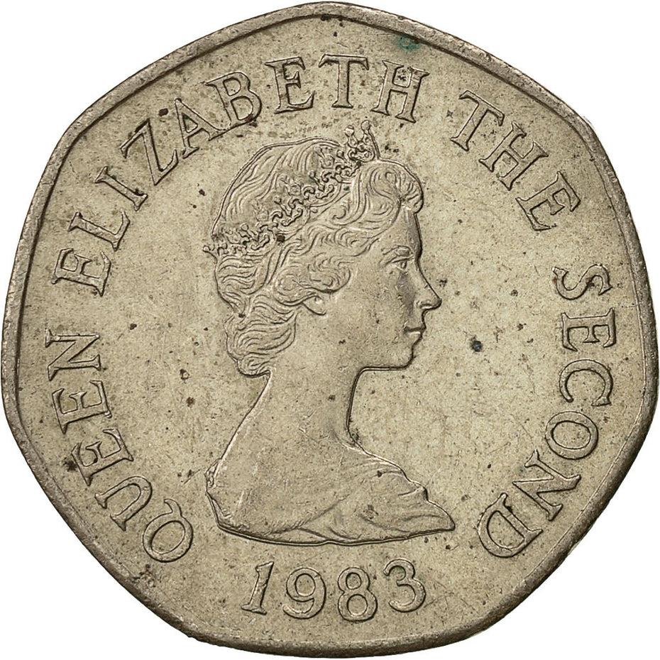 Jersey Coin Islander 20 Pence | Queen Elizabeth II | Corbière Lighthouse | Tiara | KM66 | 1983 - 1997