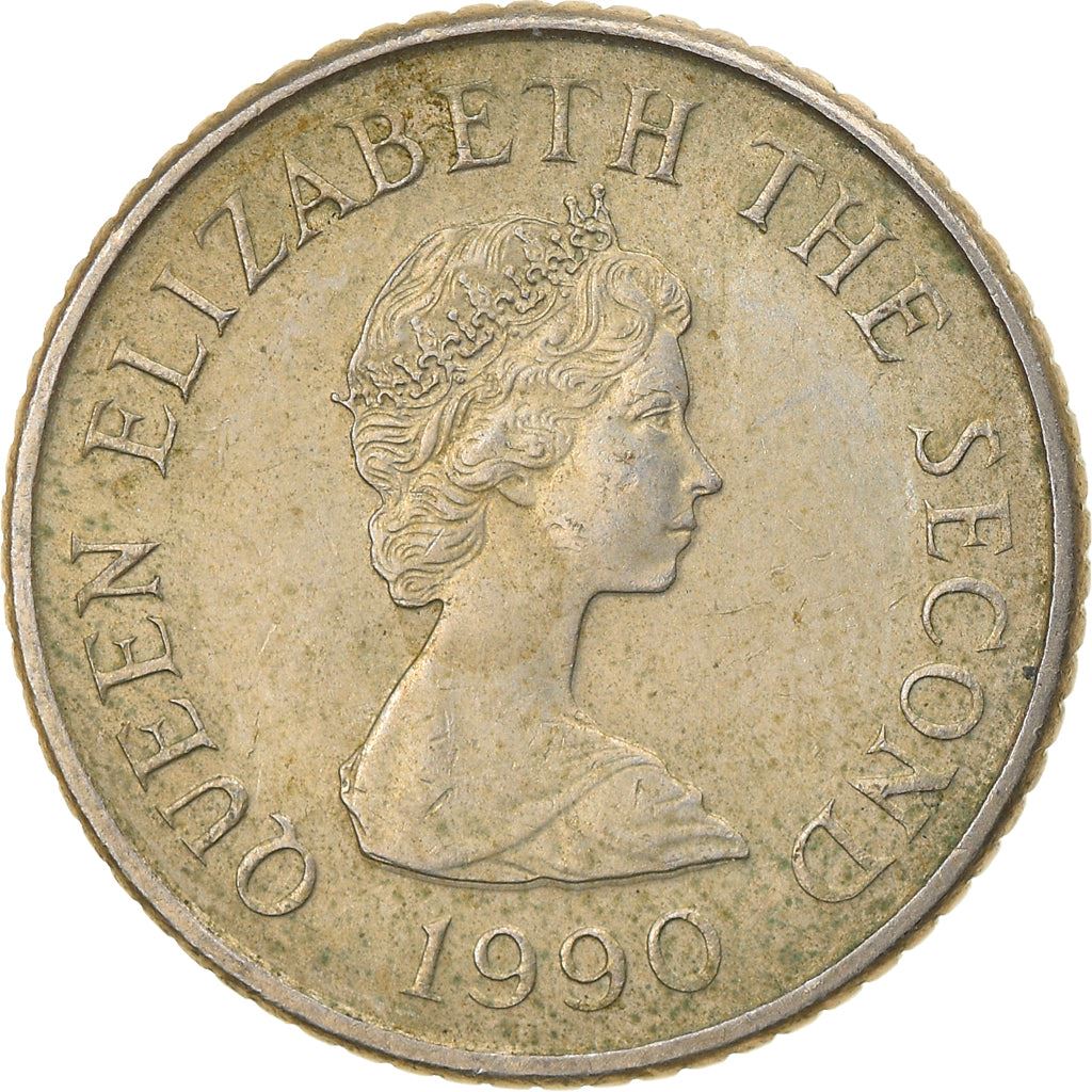 Jersey Coin Islander 5 Pence | Queen Elizabeth II | Seymour Tower | KM56.2 | 1990 - 1997